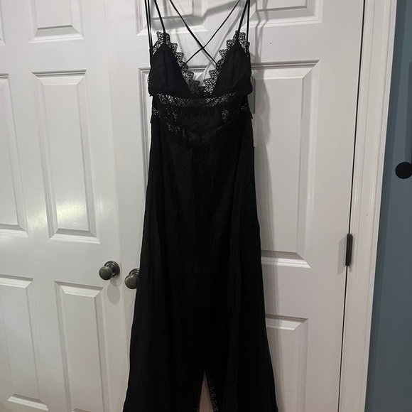 Charo Ruiz Ibiza Women's Black Imagen Lace-Trim Voile Maxi Dress Size M - Picture 8 of 8